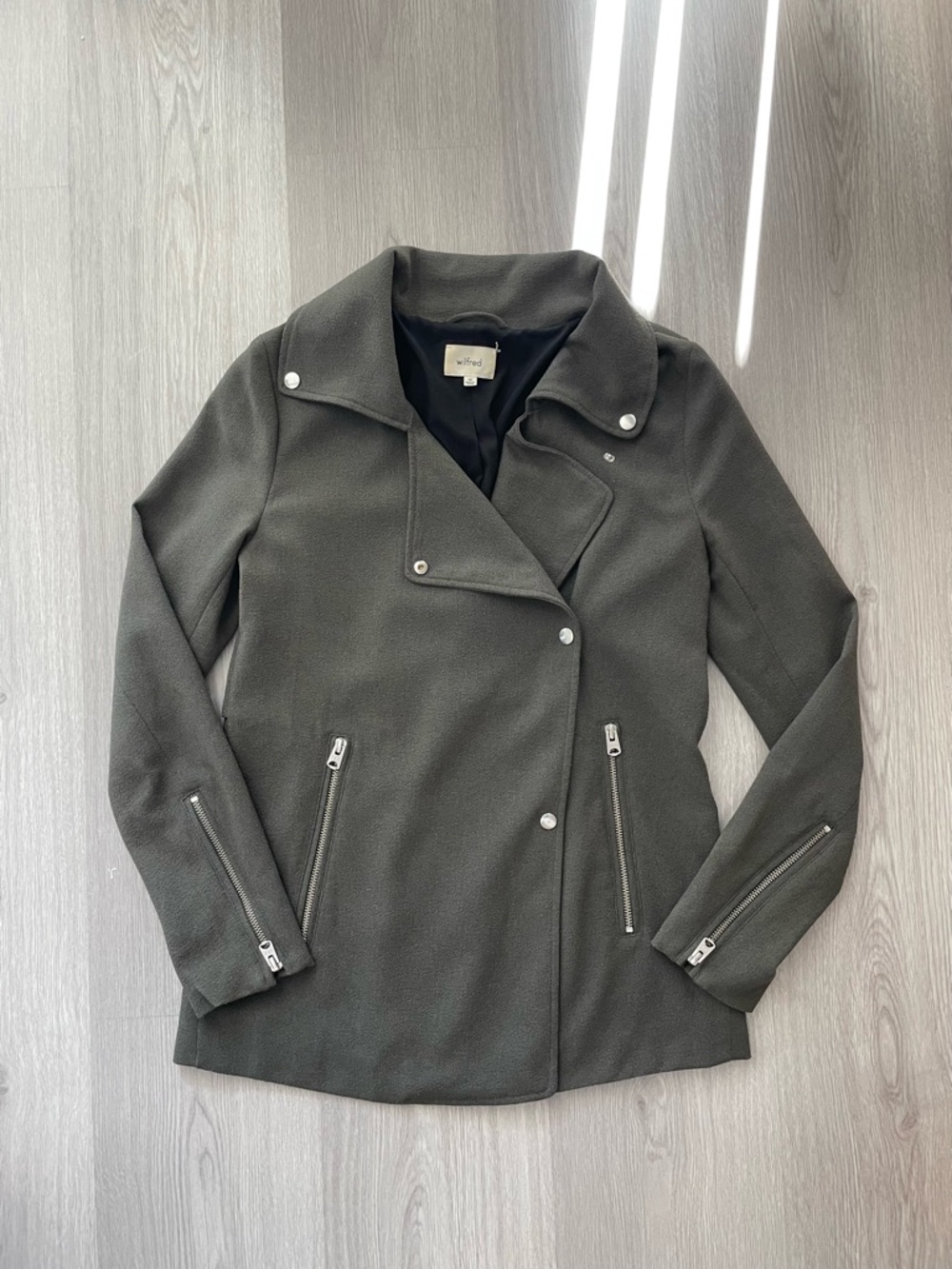 Aritzia Wilfred Mayet Moto Blazer Jacket - Charcoal - Size XS